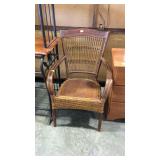 Rattan and wicker accent chair