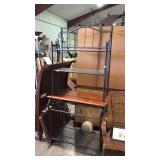 Bakers rack with glass shelving and undershelf
