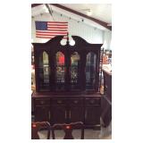 Cherry china cabinet with final arched spilt top