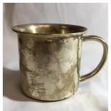 Wallace Sterling cup with handle. Engraved Austyn