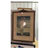 Lady print - "Pinky", pencil signed, gilt framed &