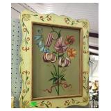 Floral painting on canvas with folk art style