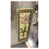 Floral painting on canvas -unframed, 12 x 36, one
