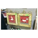 Wall decor - Two metal framed farm animal prints
