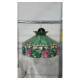 Ceiling Light, floral stain leaded glass style