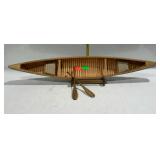 Home decor canoe with oars and stand - 28" long,