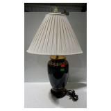 Asian jar style ceramic table lamp with shade -