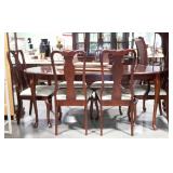Dining Room Table Set, mahogany finish Queen Anne