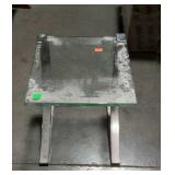 Small glass top stand, measures 16 by 16 by 19