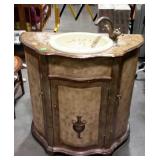 Bombay style vanity sink, measures 33 inches