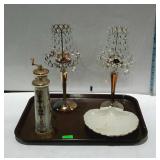 Tray lot includes Lenox salt and pepper shakers a