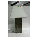 Home decor "slate" table lamp with cloth shade -