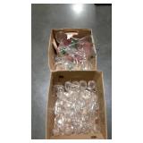 Glassware - two boxes stemware, and bar glasses