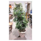 Home decor planter with artificial bush - 60" tall