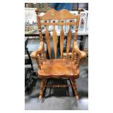 Sturdy heavy pine rocking chair, minor scuff marks