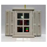 Window wall hanging with moving shutters 23 x 18