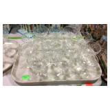 Four trays of stem glasses