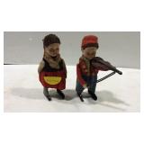 Geraman wind-up toys - pair of peasants, 1 girl &