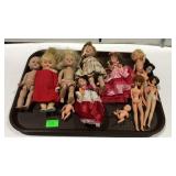 Dolls - tray lot of twelve vinyl & plastic- some