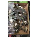 Flat of silverware utensils