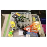 Plastic container with misc hardware, hanging