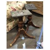 Pair of dining table pedestals, tri-footed each