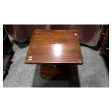 Square end table, measures 23 by 23 by 19 inches