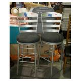 Two metal bar stools, seller code CL measures 46