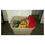 Tote with Redskins blanket and dvds