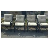 Four patio chairs with Sunbrella cushions. Match