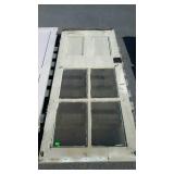 Old wooden door having 4 pane glass at top, 32"