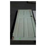 32" old wooden door green with porcelain knob