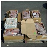 Skid of misc tiles, Red with white exterior, 6
