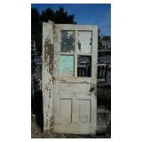 Vintage 32 inch wood door, with attached door Jam
