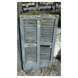 Two smaller wooden shutters, measures 12 inches
