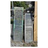 Two miss match wooden shutters, measures 15