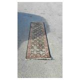 Wool oriental hallway runner rug, measures 93