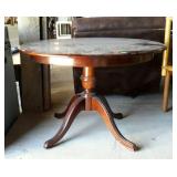 Round pedestal style dining table, 44 x 30, some