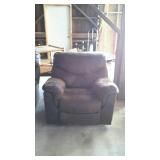 Recliner, brown ultra suede, needs cleaning,