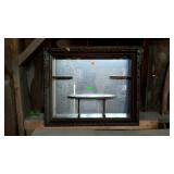 Wall decor mirror with knick-knack shelves,