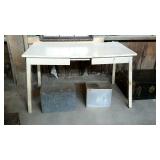 Kitchen table, white with 10" leaf, needs