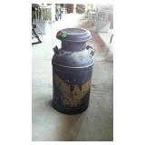 10 gallon milk can with lid, C.F. Dairy, Wash,