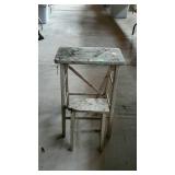 Wooden step stool with flip over bottom step /
