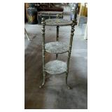Plant stand - 3-tier metal with gold finish - 10"