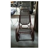 Bentwood rocker with good cane seat & back, shows