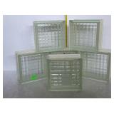 Six glass bricks - 8 x 8 x 4, Made in West