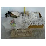 Misc linens - doilies, pillow sham, tablecloth,