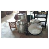 Drums, symbols, foot pedals, and stands - one