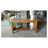 Modern mission style oak coffee table - 42 x 18 x