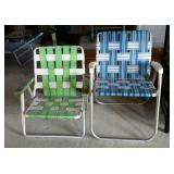 Webbed chairs - one lawn style, one beach style
